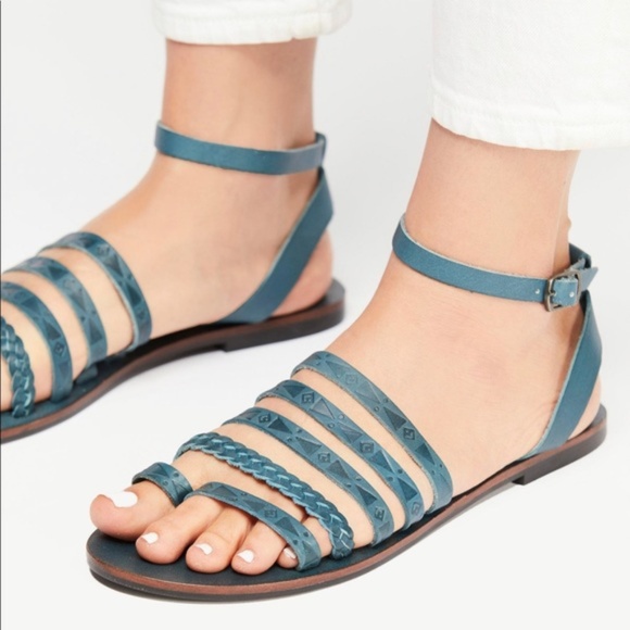 Anthropologie Shoes - New Free People Rory Leather peacock Sandal 37